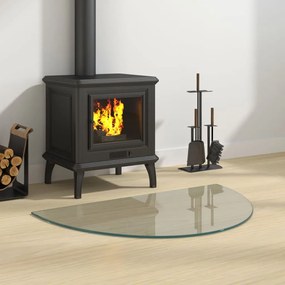 vidaXL Πλάκα Τζακιού Γυάλινη Ημικυκλική 800 x 500 χιλ.
