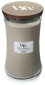 Κερί Αρωματικό Σε Βάζο Fireside L 93106E 10,2x10,2x17,8cm Grey WoodWick Κερί