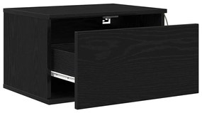 vidaXL Τοίχου κομοδίνο Μαύρη δρυς 50 x 36 x 30 εκ Επεξεργασμένο ξύλο