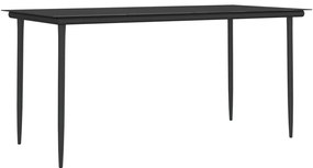 vidaXL Σετ Τραπεζαρίας Κήπου 7 τεμ. Συνθ. Ρατάν / Ατσάλι με Μαξιλάρια