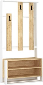 Έπιπλο Εισόδου Λευκό / Δρυς CHESTER 90x36x180