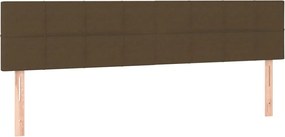 vidaXL Κρεβάτι Boxspring με Στρώμα Σκούρο Καφέ 200x200 εκ. Υφασμάτινο