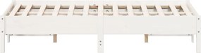 vidaXL Σκελετός Κρεβ. Χωρίς Στρώμα Λευκό 135x190 εκ Μασίφ Πεύκο