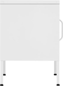 vidaXL Κομοδίνο Λευκό 35 x 35 x 51 εκ. από Ατσάλι