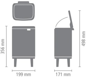 Κάδος Brabantia Bo Small Hi 1006641, 4 L, Ομαλό και αθόρυβο άνοιγμα, Αντιολισθητική βάση, Μαύρο