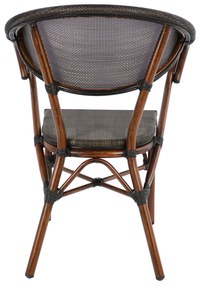 Πολυθρόνα Αλουμινίου Clay Bamboo Look Καφέ Με Textline 60,5x59x81 cm