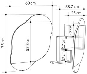 Καθρέπτης μπάνιου Cloud Megapap χρώμα λευκό 60x13x75εκ.