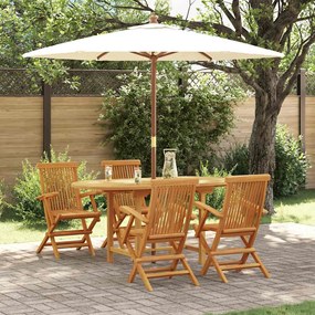 vidaXL Σετ κήπου 5 τεμαχίων από μασίφ ξύλο teak