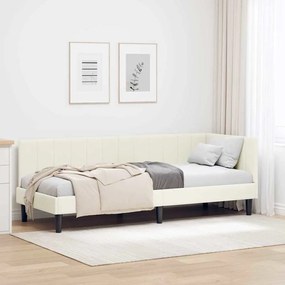 vidaXL Κρεβάτι Γωνίας με κεφαλάρι Κρεμ 80 x 200 cm Βελούδο
