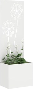 vidaXL Οθόνη Ιδιωτικότητας Κήπου Floral Λευκό 50 x 140 cm