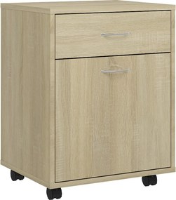 vidaXL Ντουλάπι Τροχήλατο Sonoma Δρυς 45 x 38 x 54 εκ. από Επεξ. Ξύλο
