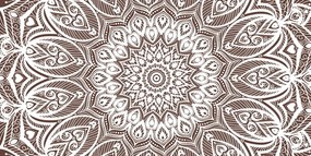 Εικόνα της αρμονίας Mandala σε καφέ φόντο - 100x50