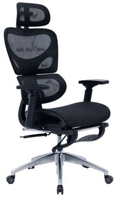 Καρέκλα γραφείου διευθυντή με υποπόδιο Thelonius pakoworld mesh μαύρο