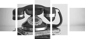 Ρετρό τηλέφωνο 5 τμημάτων με εικόνα σε ασπρόμαυρο - 100x50