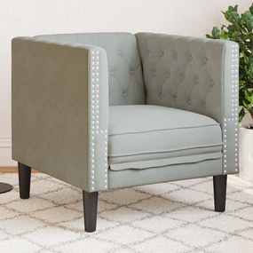 vidaXL Πολυθρόνα Τσέστερφιλντ Argyle Ανοιχτό γκρι 71 x 74.5 x 70.5 εκ.