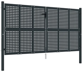 vidaXL Πόρτα Κήπου Ανθρακί 300x150 εκ. Ατσάλι