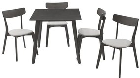 Tραπεζαρία Benson - Toto pakoworld σετ 5τμχ rustic grey - ύφασμα grey 80x80x75εκ (1 τεμάχια)