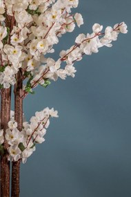 Stewehome Κλαδί άνοιξης σε γκρι γλάστρα Λευκό