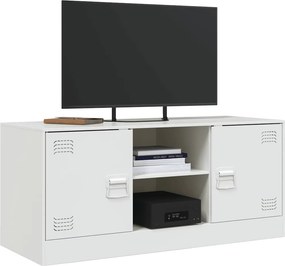 vidaXL Έπιπλο Τηλεόρασης Λευκό 99x39x44 εκ. από Ατσάλι