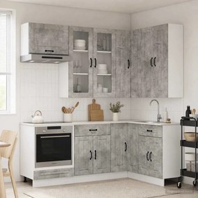 vidaXL Μονάδα κουζίνας KALMAR 8 pcs Γκρι Σκυροδέματος