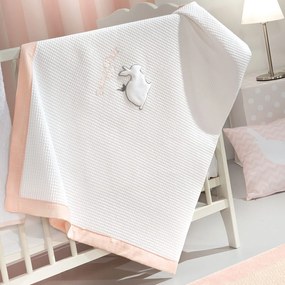 Κουβέρτα Βρεφική Πικέ Lapin Pink Saint Clair Κούνιας 110x150cm 100% Cotton