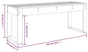 Παγκάκι Κήπου Μαύρο 110x38x45 εκ. από Μασίφ Ξύλο Πεύκου - Μαύρο