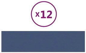 vidaXL Πάνελ Τοίχου 12 τεμ. Μπλε 60 x 15 εκ. 1,08 μ² Υφασμάτινα