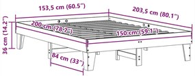 ΣΚΕΛΕΤΟΣ ΚΡΕΒ. ΧΩΡΙΣ ΣΤΡΩΜΑ ΛΕΥΚΟ 150X200 ΕΚ ΜΑΣΙΦ ΠΕΥΚΟ 855353