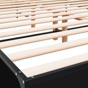 vidaXL Πλαίσιο Κρεβατιού Μαύρο 140 x 190 εκ. Επεξ. Ξύλο &amp; Μέταλλο