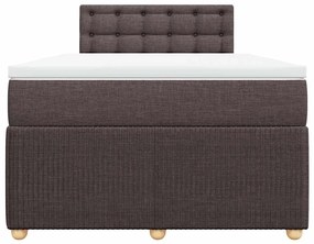 vidaXL Κρεβάτι Boxspring με Στρώμα Σκούρο Καφέ 120x190 εκ Υφασμάτινο