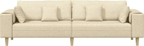 vidaXL Καναπές Κρεμ 250 x 77 x 76 εκ. ύφασμα