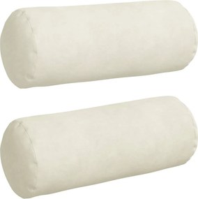 vidaXL Μαξιλάρια Στήριγμα 2 pcs Κρεμ Ø 15 x 40 εκ Υφασμάτινο Κορντουρά