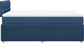vidaXL Κρεβάτι Boxspring με Στρώμα Μπλε 120x200 εκ. Υφασμάτινο