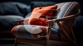 Intra Συλλεκτικό Ξύλινο Παζλ Plywood  4mm - Ριγέ Καρέκλα με Ξύλινο Σκελετό και Μαξιλάρι Σε Ξύλινο Κουτί - Διαστάσεις Puzzle: 10x10 cm – 25 κομμάτια