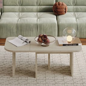Σετ Τραπεζιών Σαλονιού Τραβερτίνη ETRERA 90x45x35