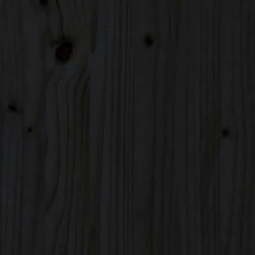 Πλαίσιο Κρεβατιού με Κεφαλάρι Μαύρο 90x200 εκ Μασίφ Ξύλο Πεύκου - Μαύρο