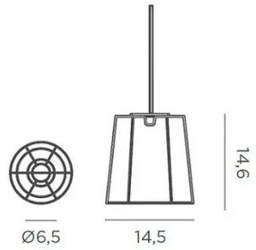 Κρεμαστό Φωτιστικό Οροφής LED 3W IP44 3000K Mini Conta New Garden-LUMMCH015KXWNW-Μπεζ LUMMCH015KXWNW