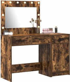 vidaXL Τραπέζι περιποίησης με συρτάρι 2 pcs Καφέ Επεξεργασμένο ξύλο