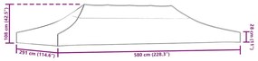 vidaXL Κάλυμμα Τέντας Εκδηλώσεων Καφέ 6 x 3 μ. 270 γρ/μ²