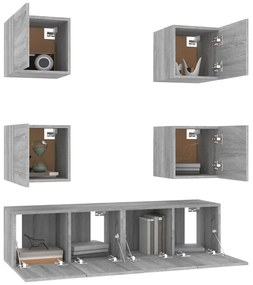 vidaXL Σετ Επίπλων Τηλεόρασης 6 Τεμ. Γκρι Sonoma Επεξεργασμένο Ξύλο