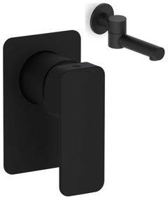 Eurorama Quadra Black Matt Στόμιο 10cm Περιστρεφόμενο+Μίκτης Εντοιχισμού 1 Εξόδου
