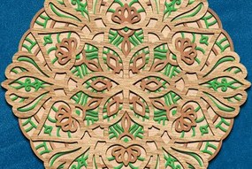 Intra απο ξύλο plywood 3mm-4mm πάχος Τρισδιάστατη διακόσμηση τοίχου με λέιζερ Mandala Δίασταση 30x30 cm INTRAFABR-52485625