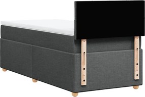 vidaXL Κρεβάτι Boxspring με Στρώμα Σκούρο Γκρι 100x200 εκ. Υφασμάτινο