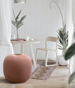 Χειροποίητο Πουφ Πορτοκαλί FLUFFY 40x40x45