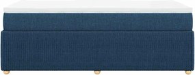 vidaXL Κρεβάτι Boxspring με Στρώμα Μπλε 100 x 200 εκ. Υφασμάτινο