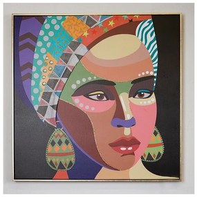 Πίνακας Σε Καμβά Γυναίκα Πολύχρωμη 82x82x4.5cm 755-12070 Estheti-755-12070-Πολύχρωμο 755-12070