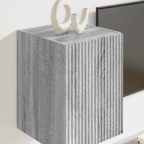 vidaXL Ντουλάπι Τηλεόρασης Τοίχου Γκρίζο Σονομα 30 x 31 x 40 εκ.