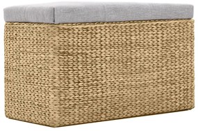 vidaXL Πάγκος με 2 Υποπόδια Γκρι από Seagrass