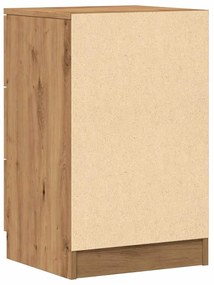 Κομοδίνα 2 τεμ.Αρτισιανή Δρυς 40x36x65 εκ. Επεξ. Ξύλο - Καφέ