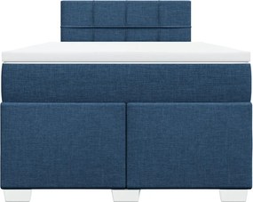 vidaXL Κρεβάτι Boxspring με Στρώμα Μπλε 120x190 εκ. Υφασμάτινο